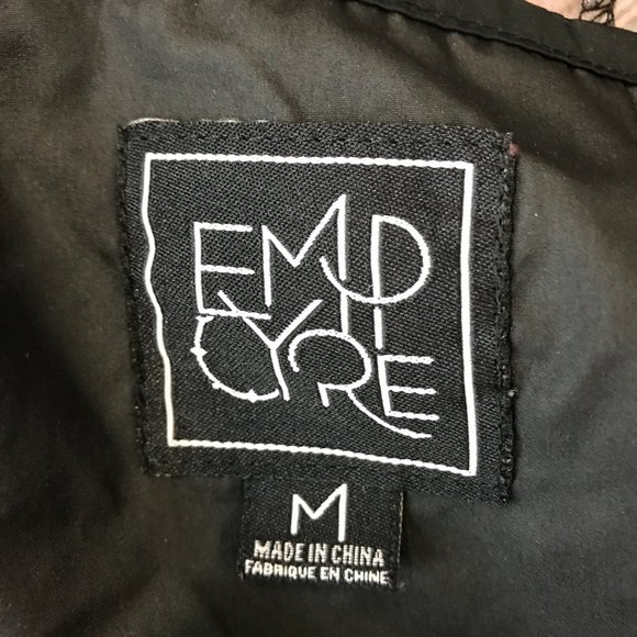 EMPYRE Womens Black Aztec Print Windbreaker Zip Up Hooded Jacket Size M - Picture 4 of 6